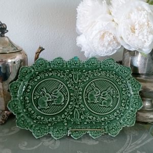 Rabbit Easter Pottery Sandwich Display Tray